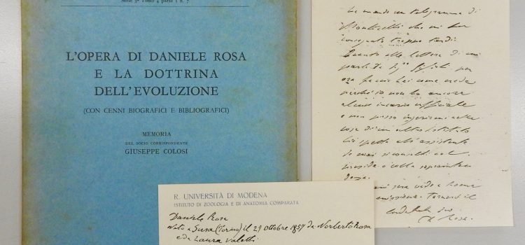 Le cause dell’evoluzione: Daniele Rosa e il contributo dei naturalisti modenesi nell’origine della biologia evoluzionistica moderna